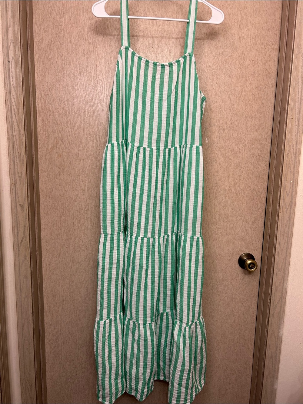 Sonoma - Green and White Striped Maxi Dress - Size XL
